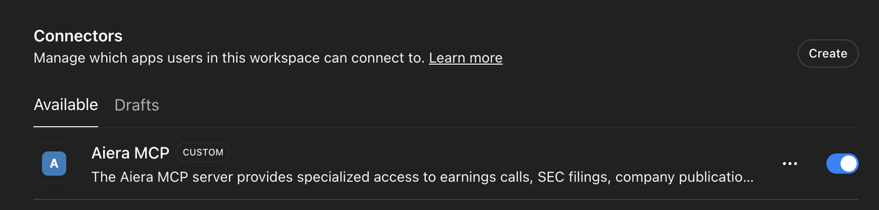 ChatGPT new connector success