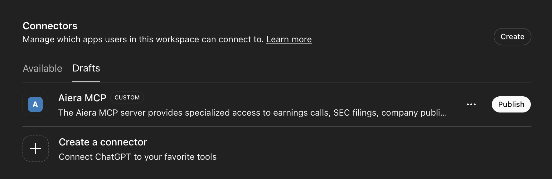 ChatGPT connector draft
