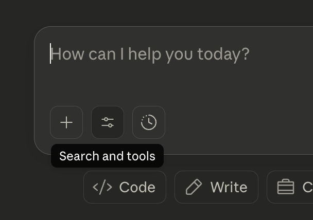 Claude search and tools